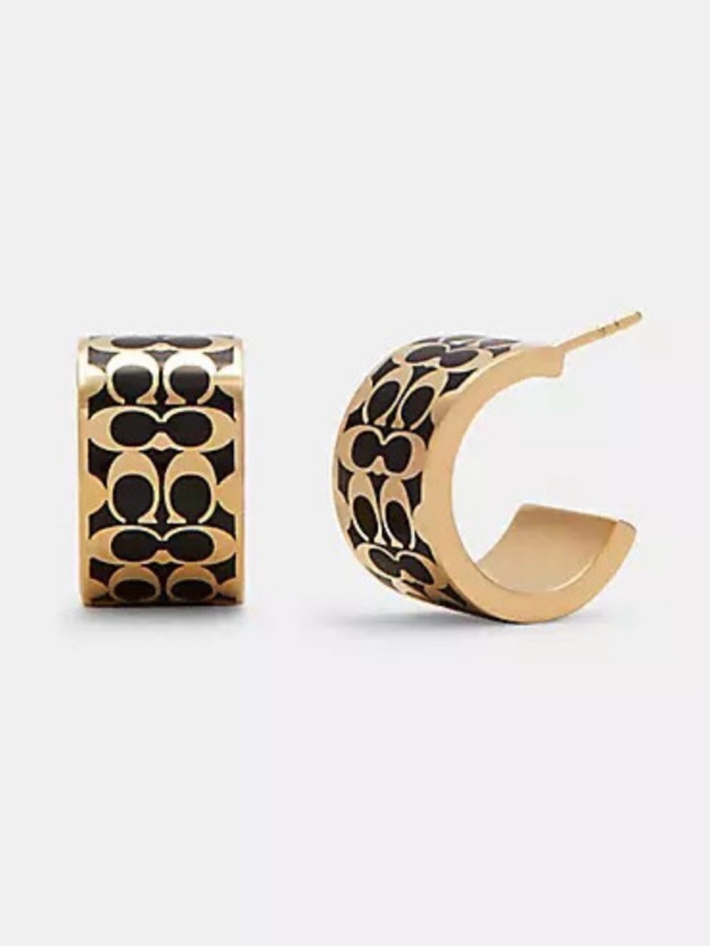 Coach Black & Gold Signature Cuff Hoop Earrings
Unbranded dust bag - Picture 3 of 5